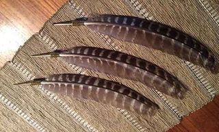 Feather Incense Tool - Natural Earth Tones - Beaded